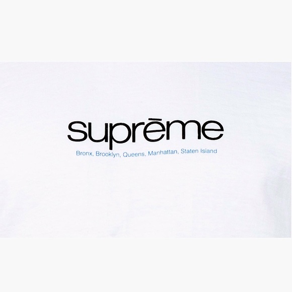 ⭐️ Supreme “Five Boroughs” Tee Shirt, White Graphic Sz L, 100% Authentic NEW NIP - Picture 2 of 10